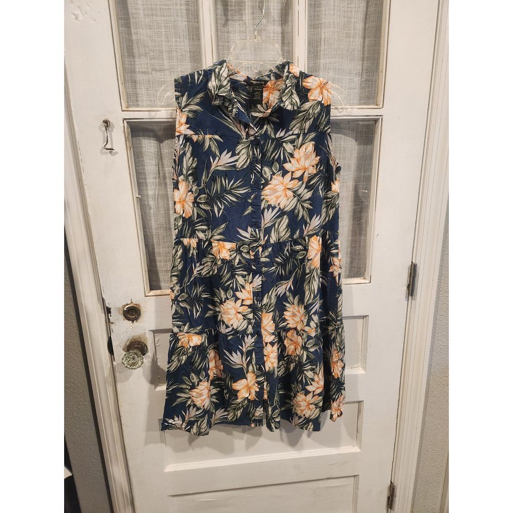 Millenium Hawaiian Shirt Style Tiered Sleeveless‎ Dress Women's Size Medium